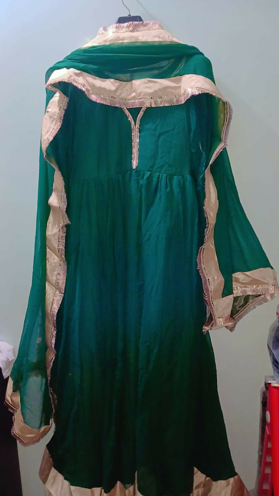 Green Anarkali Frock | Women Frocks & Maxis | Large | Worn Once