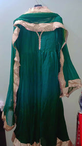Green Anarkali Frock | Women Frocks & Maxis | Large | Worn Once