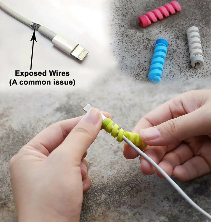 Pack of 10 Spiral Silicone Cable Protectors | For Your Home | New