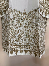 White and Gold Kurta | Women Locally Made Kurta | Large | Brand New