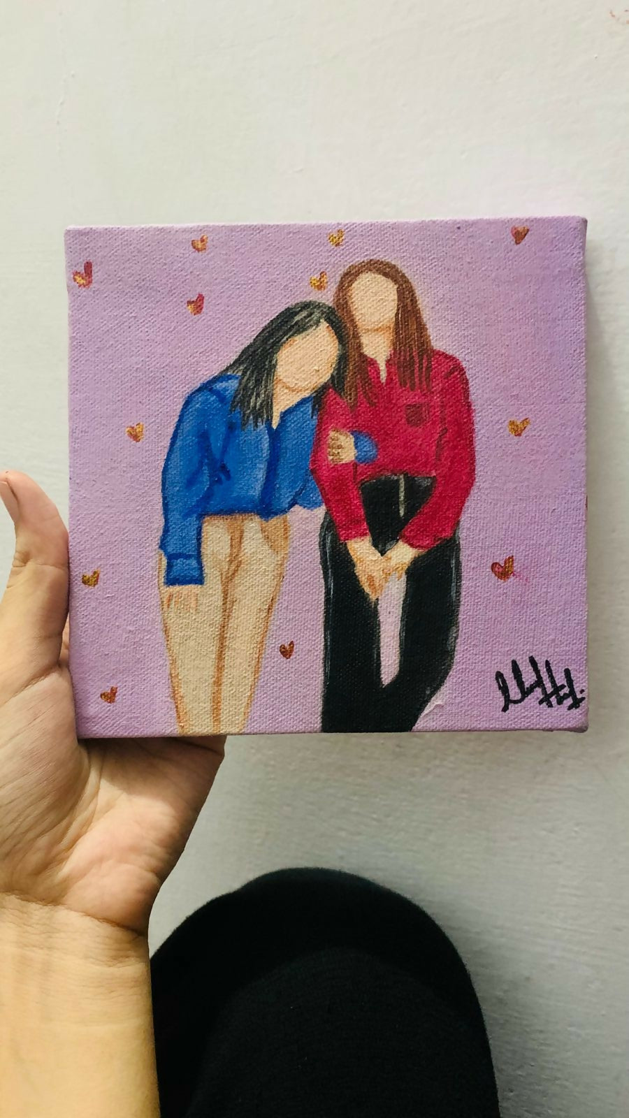 Friends painting | | For Your Home | Art and Paintings | Acrylic Painting | Size:6×6 | New