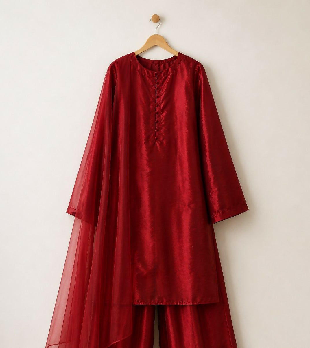 Preet Pret | Maroon Farshi Shalwar | Women Branded Formals | Large | Worn Once