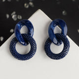 Statement Acrylic Chain Round Earrings | Women Jewerly | Earrings | Blue | Brand New