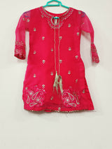 Embroidered Pink Shirt | Girls Shalwar Kameez | Size: 6 to 8 Years | Brand New