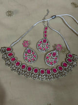 Beautiful Silver with Pink Stones Set | Women Jewelry | Wedding Jewelry & Sets | Medium | Worn Once