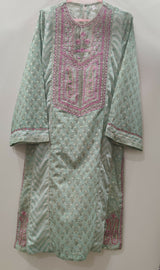 Ethnc | Women Branded Kurta | Light Green | Medium | Worn Once