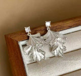 Double Leaf Drop Earrings-00688 | Women Jewelry | Earrings | Brand New