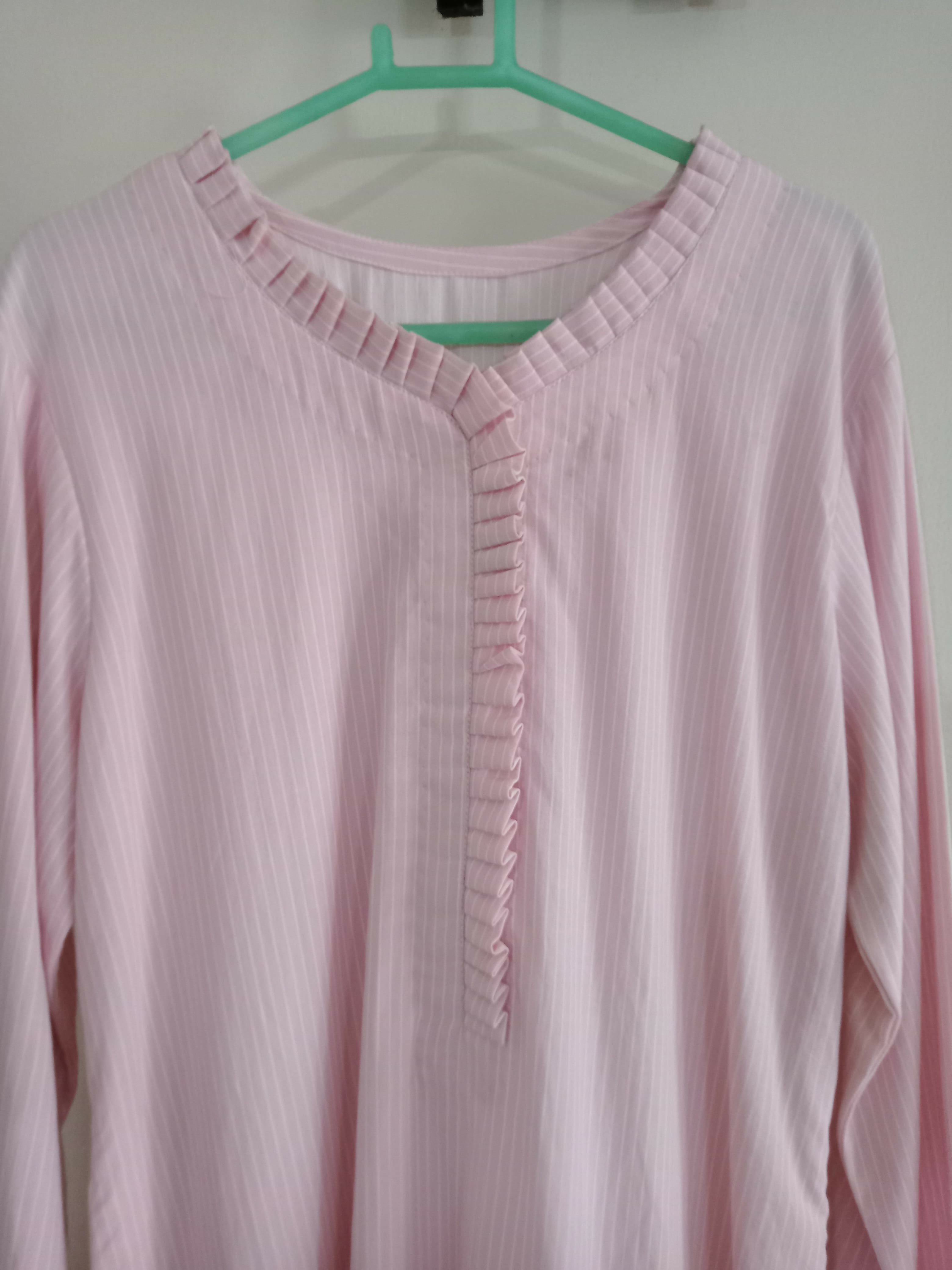 Pink & White Striped kurta | Women Locally Made Kurta | Medium | Brand New