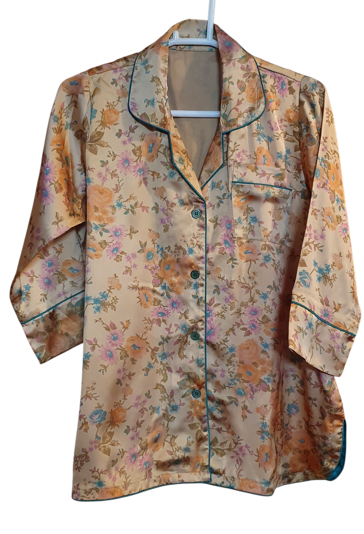 Brown Shamoz Silk PJ Set | Women New PJ Set | Women Loungewear & Sleepwear | Large | New