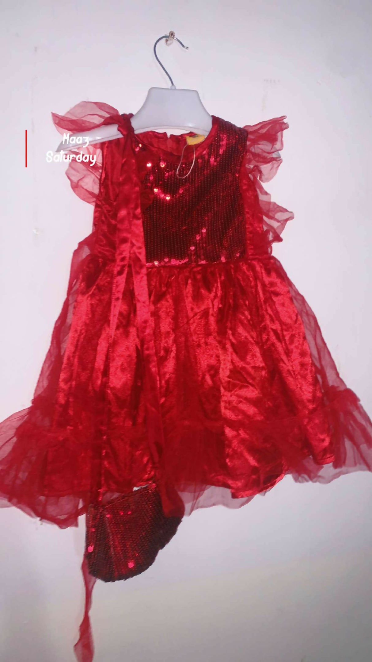 Bacha Party | Red Frock | Girls Skirts & Dresses | Size: 2 to 3 Yrs | Preloved