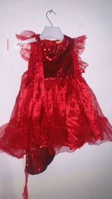 Bacha Party | Red Frock | Girls Skirts & Dresses | Size: 2 to 3 Yrs | Preloved