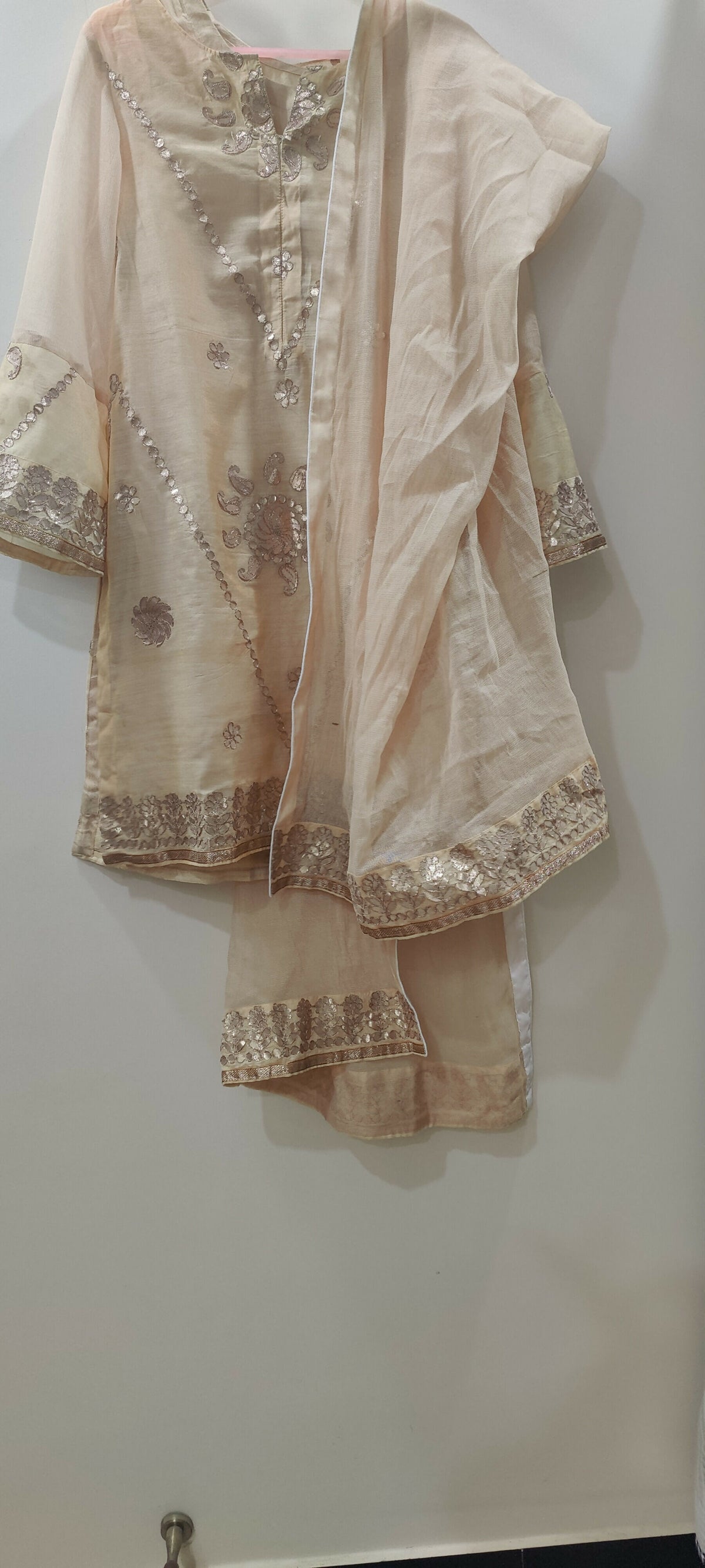 Gota Work Kurta | Women Locally Made Kurta | Golden | Large | Worn Once