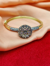 Gold Plated Zircon Stones Handcuff | Women Jewelry | Bangles/Bracelets | Brand New