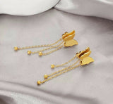 Double Butterfly Chain Drop Earrings-00667 | Women Jewelry | Earrings | Brand New