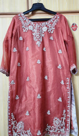 Georgette 3 Pc Embellished Suit | Women Locally Made Formals | Small | Worn Once