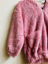 Cozy Blush Sherpa Hoodie | Women Tops & Shirts | Small | Worn Once