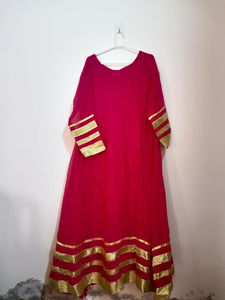 Shocking pink Chiffon Frok | Women Froks & Maxis | X Large | Preloved