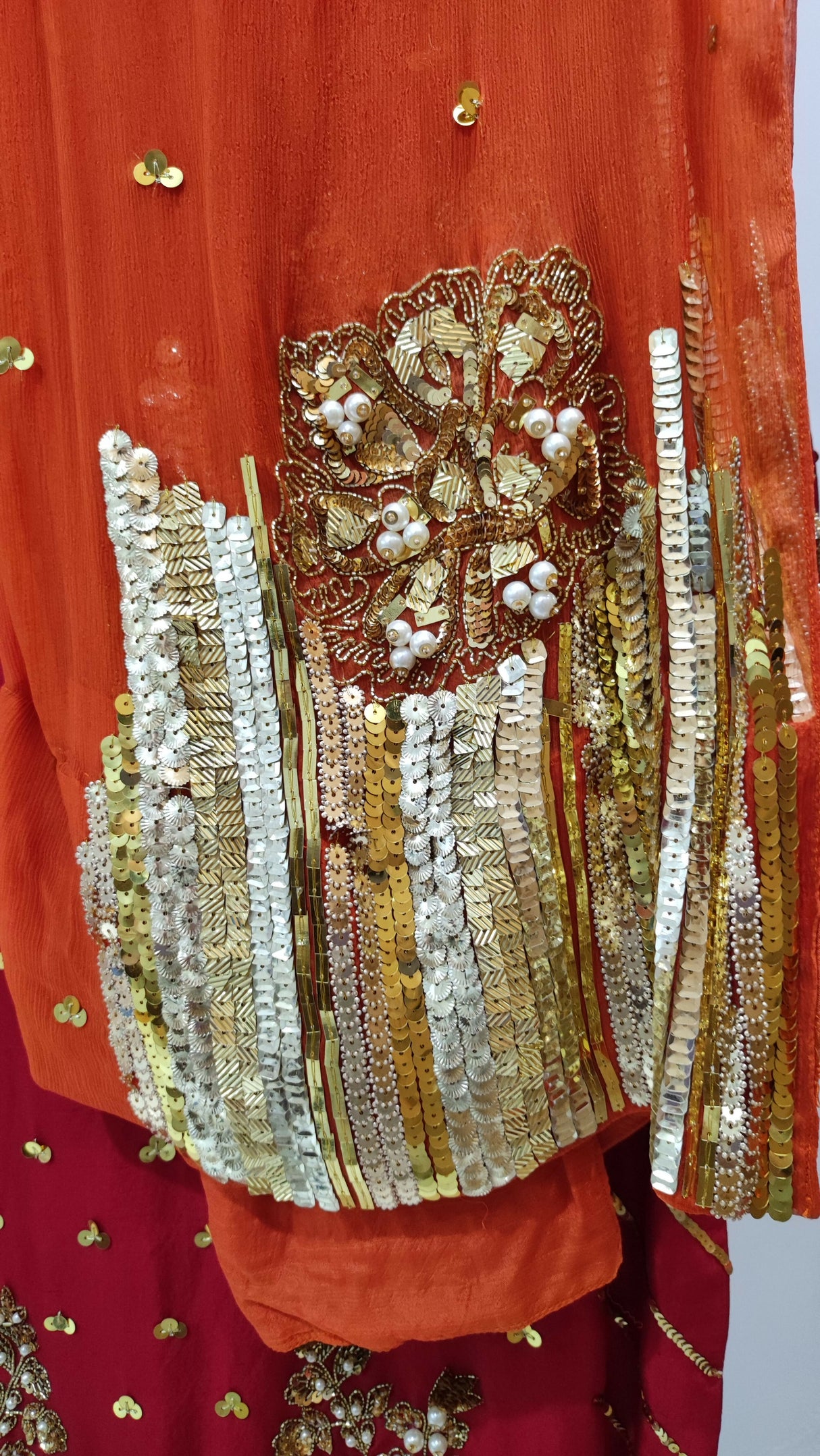 Red fancy 3 PC Suit | Women Locally Made Formals | Medium | Worn Once