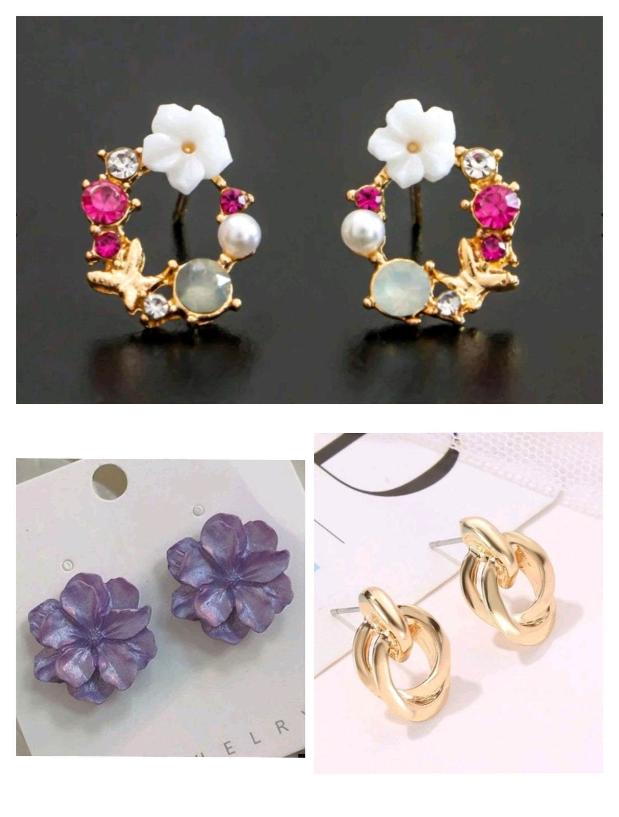 Pack of 3 pairs of earrings for Women (026-481-149)