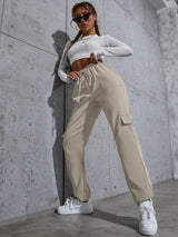 Buy SHEIN Knot Waist Flap Pocket Cargo Pants in Pakistan