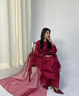 Preet Pret | Maroon Farshi Shalwar | Women Branded Formals | Large | Worn Once