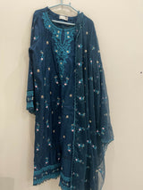 Navy Blue 3PC Stitched Suit| Women Locally Made Kurta | Small | New