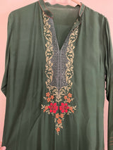 Green & Red Embroidered 2Pc | Women Locally Made Formals | Small | New