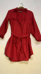 Polka dot Maroon Stylish Western Top | Women Tops & Shirts | Large | Preloved