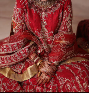 Naqshi | Red Bridal Lehnga | Women Bridals | Small | Worn once