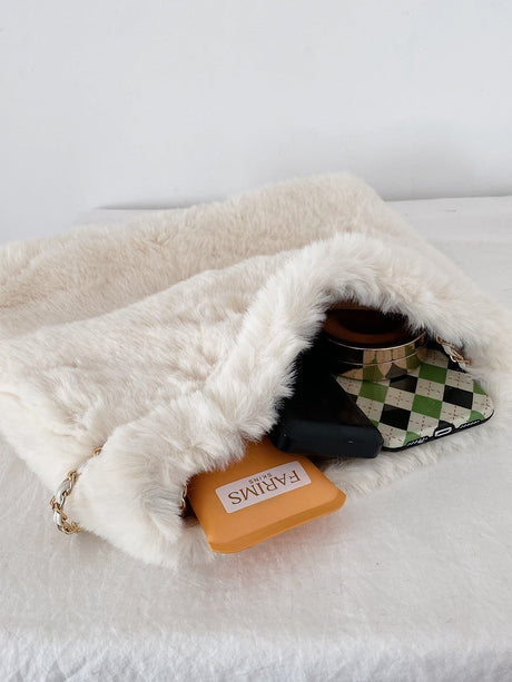 Buy SHEIN Lightweight,Business Casual Fuzzy Shoulder Tote Bag in Pakistan