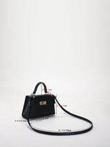 Buy SHEIN Lightweight,Business Casual Mini Crocodile Embossed Twist Lock Flap Square Bag in Pakistan