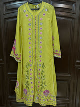 Ethnc | Butter Yellow | Women Branded Kurta | Small | Worn Once