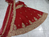 Elegant Red Hand Embroidered Bridal Dress | Women Bridals | XSmall | Worn Once