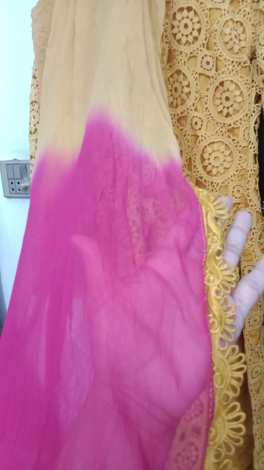 Chicken Kari Dress | Women Locally Made Kurta | Mustard | Large | Worn Once