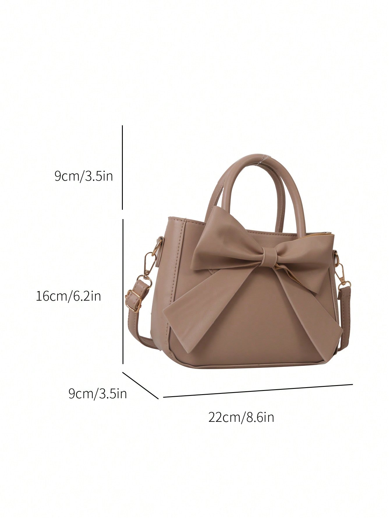 Buy SHEIN Luxurious Bow Decor Handbag - Women's Double Handle Purse, Small Faux Leather Crossbody Bag for Fashionable Women in Pakistan