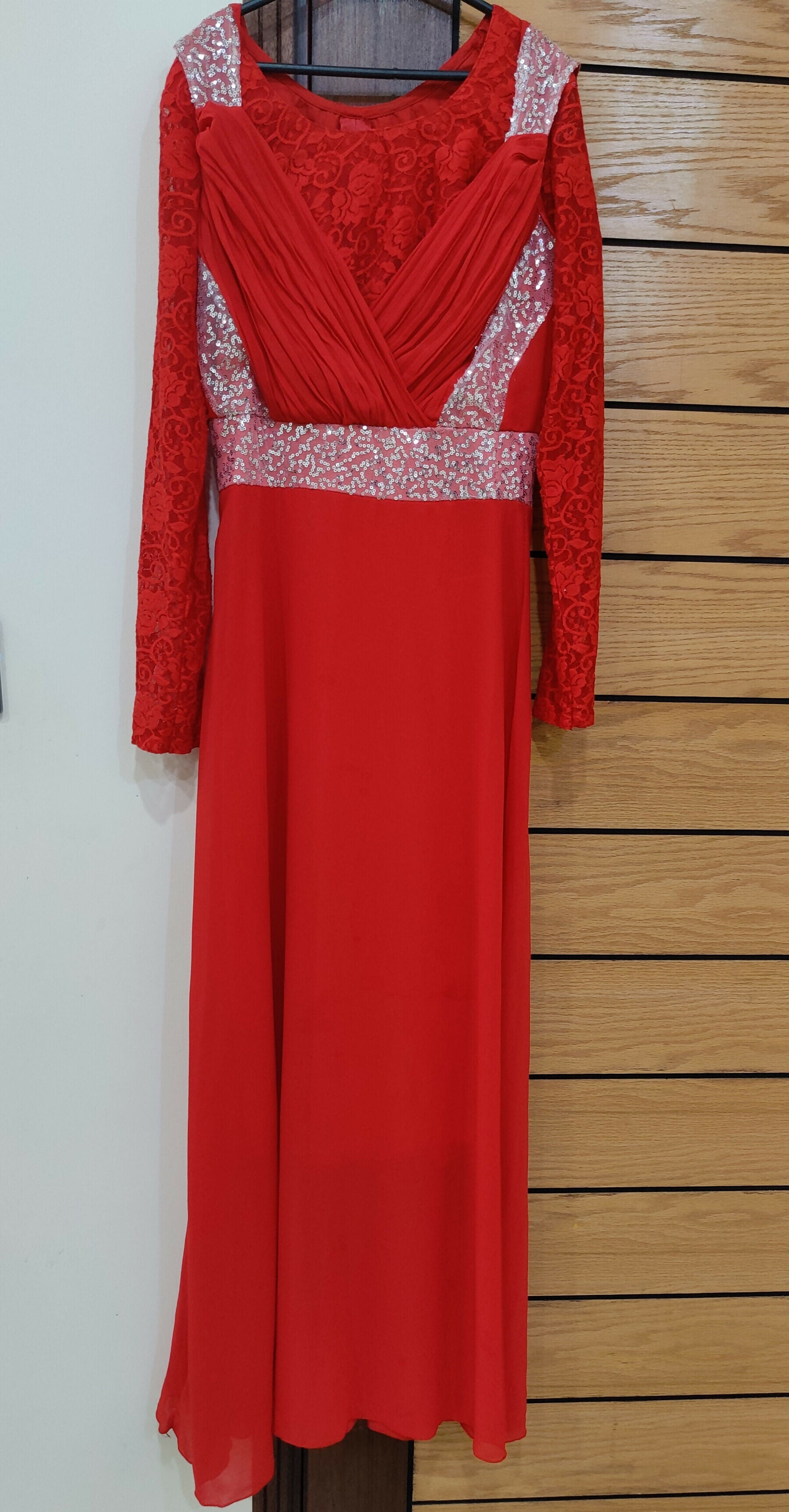 Red maxi with Blouse | Women Froks & Maxis | Medium | Worn Once