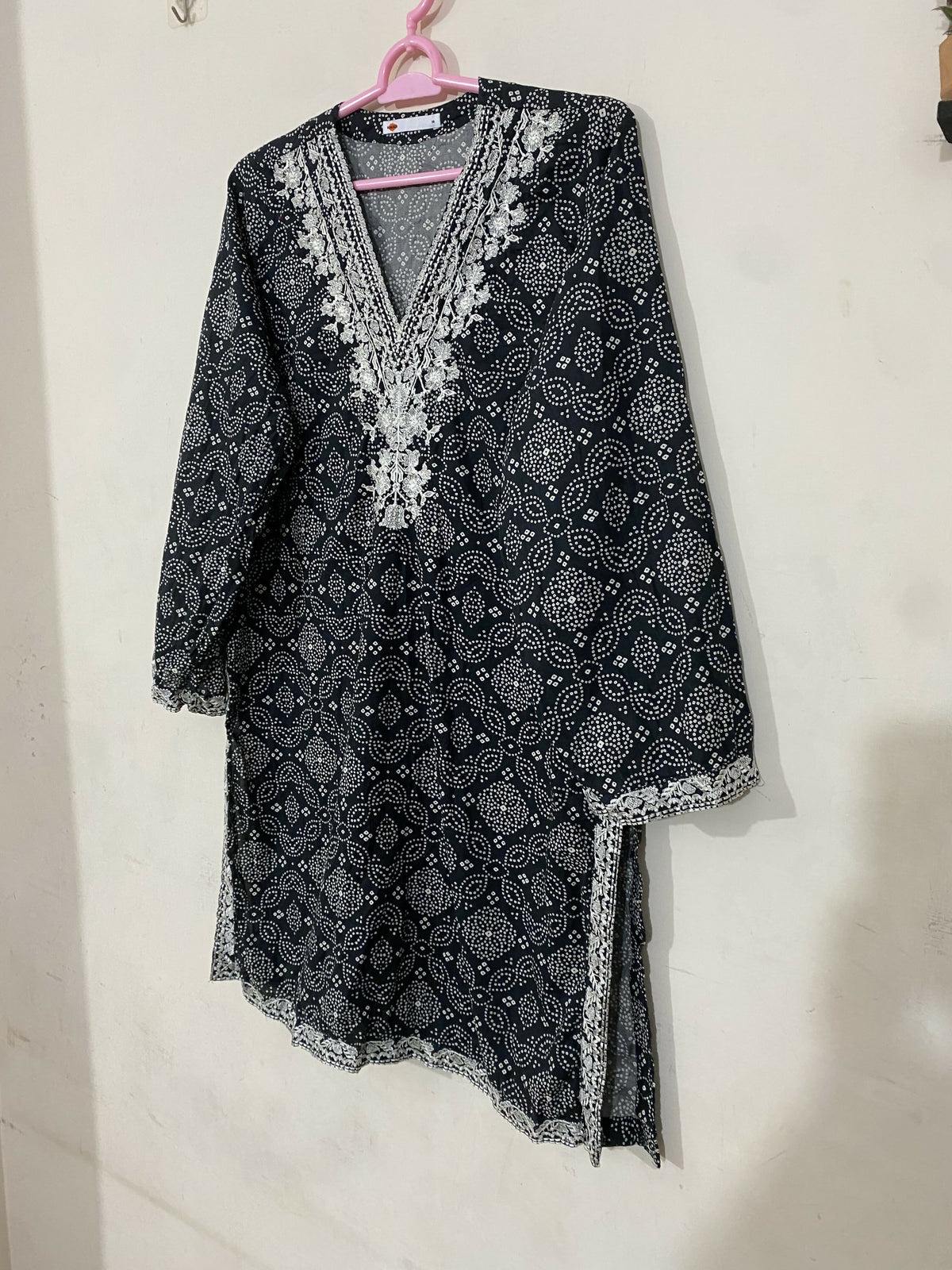 Khaadi | Women Branded Kurta | Black | Large | Worn Once