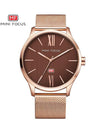 Buy Mini Focus Rose Gold Stainless Steel Mesh Brown Dial Quartz Watch for Gents- MF0018G-2 RG-ST in Pakistan