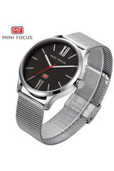 Buy Mini Focus SIlver Stainless Steel Mesh Black Dial Quartz Watch for Gents- MF0018G-3 SL-ST in Pakistan