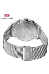 Buy Mini Focus SIlver Stainless Steel Mesh Black Dial Quartz Watch for Gents- MF0018G-3 SL-ST in Pakistan