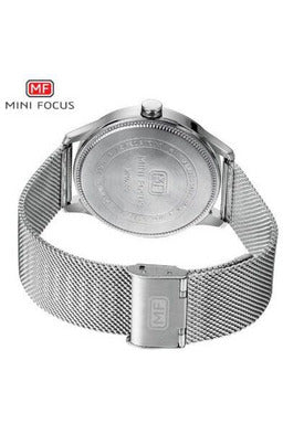 Buy Mini Focus SIlver Stainless Steel Mesh Black Dial Quartz Watch for Gents- MF0018G-3 SL-ST in Pakistan