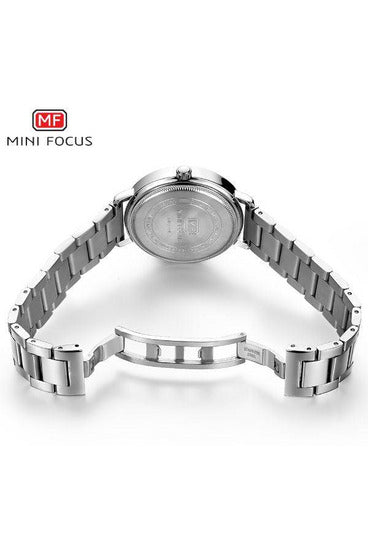 Buy Mini Focus Silver Stainless Steel Silver Dial Quartz Watch for Ladies- MF 43L.02 W-ST in Pakistan