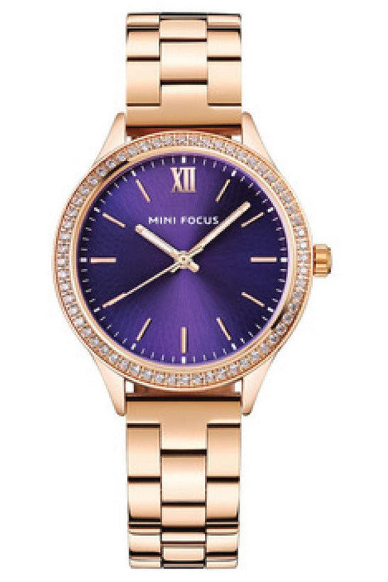Buy Mini Focus Rose Gold Stainless Steel Purple Dial Quartz Watch for Ladies- MF 43L.05 RG-P-ST in Pakistan