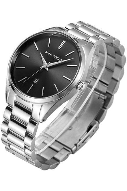 Buy Mini Focus Silver Stainless Steel Black 44 mm Dial Quartz Gents Watch- MF0050G-03 in Pakistan