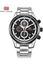 Buy Mini Focus SIlver Stainless Steel Black Dial Quartz Watch for Gents- MF0081G-01 in Pakistan