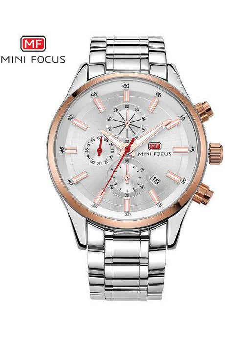 Buy Mini Focus SIlver Stainless Steel Silver Dial Quartz Watch for Gents- MF0081G-04 in Pakistan