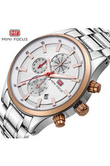 Buy Mini Focus SIlver Stainless Steel Silver Dial Quartz Watch for Gents- MF0081G-04 in Pakistan