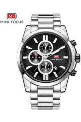 Buy Mini Focus Silver Stainless Steel Black Dial Quartz Watch for Gents- MF0134G-03 in Pakistan