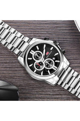 Buy Mini Focus Silver Stainless Steel Black Dial Quartz Watch for Gents- MF0134G-03 in Pakistan