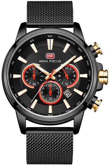 Buy Mini Focus Black Mesh Black 44.5 mm Dial Quartz Gents Chronograph Watch- MF0142G-02 in Pakistan